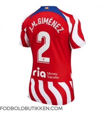 Atletico Madrid Jose Gimenez #2 Hjemmebanetrøje Dame 2022-23 Kortærmet